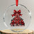 Xmas Tree Coquette Tis The Season Crystal Glass Ornament TS09 Transparent Glass 3'' Circle Print Your Wear
