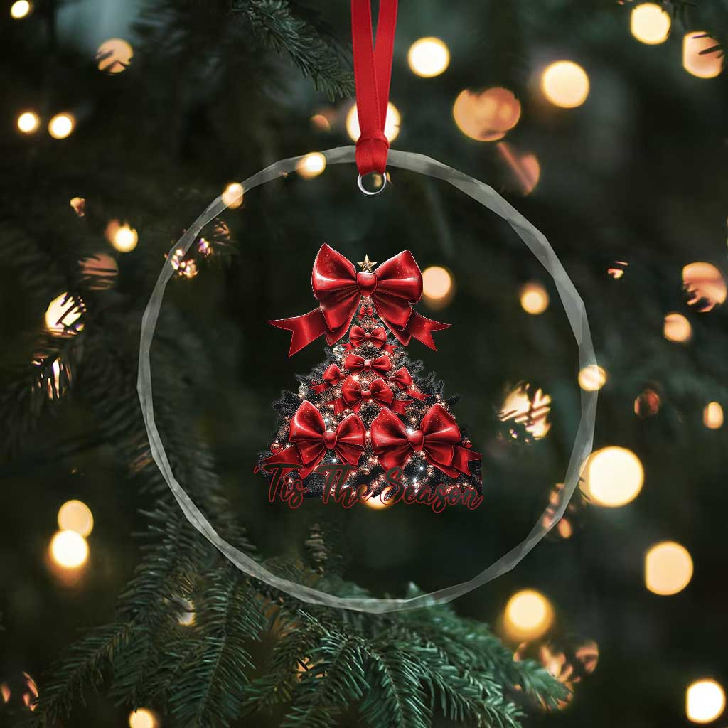 Xmas Tree Coquette Tis The Season Crystal Glass Ornament TS09 Print Your Wear