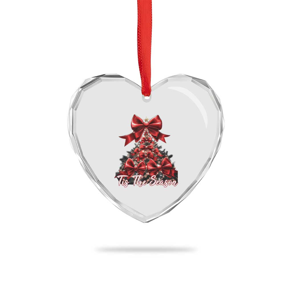 Xmas Tree Coquette Tis The Season Heart Crystal Glass Ornament TS09 Print Your Wear