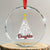 Xmas Tree Crystal Glass Ornament Red Plaid Daughter TS02 Transparent Glass 3'' Circle Print Your Wear