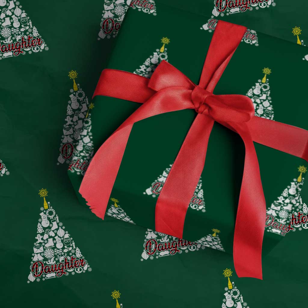 Xmas Tree Wrapping Paper Roll Red Plaid Daughter TS02 Green Print Your Wear