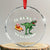 Xmas Tree Rex Fa Ra Rawr Dinosaur Crystal Glass Ornament TS09 Transparent Glass 3'' Circle Print Your Wear