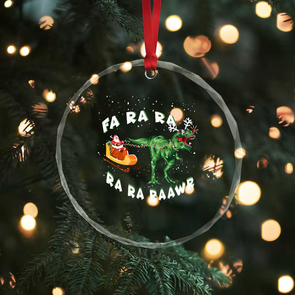 Xmas Tree Rex Fa Ra Rawr Dinosaur Crystal Glass Ornament TS09 Print Your Wear