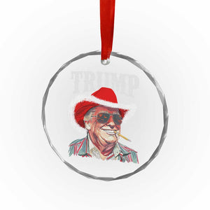 Xmas Trump Cowboy Crystal Glass Ornament Santa Donald TS02 Print Your Wear