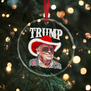 Xmas Trump Cowboy Crystal Glass Ornament Santa Donald TS02 Print Your Wear