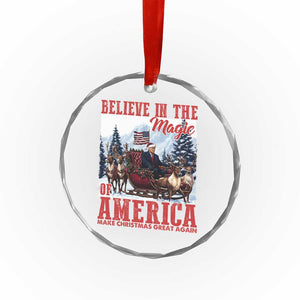 Xmas Trump Crystal Glass Ornament Believe In The Magic Of America Make Christmas Great Again US Flag TS02 Print Your Wear