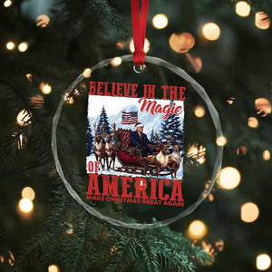 Xmas Trump Crystal Glass Ornament Believe In The Magic Of America Make Christmas Great Again US Flag TS02 Print Your Wear