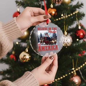 Xmas Trump Crystal Glass Ornament Believe In The Magic Of America Make Christmas Great Again US Flag TS02 Print Your Wear