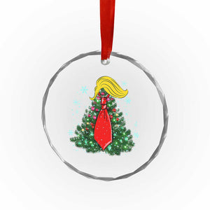 Xmas Trump Crystal Glass Ornament Funny X-mas Tree Blonde Hair Red Cravat TS02 Print Your Wear