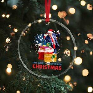 Xmas Trump Crystal Glass Ornament Got What I Wanted For Christmas 47th President American Flag TS02 Print Your Wear