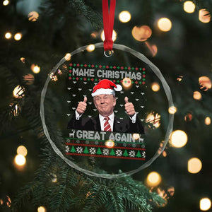 Xmas Trump Crystal Glass Ornament Make Xmas Great Again Santa Donald Ugly Sweater TS02 Print Your Wear