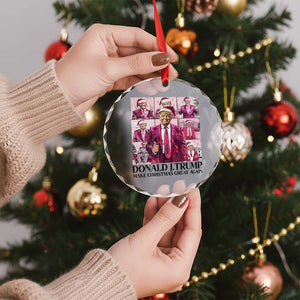 Xmas Trump Crystal Glass Ornament Pink Trump Era Make Christmas Great Again TS09 Print Your Wear