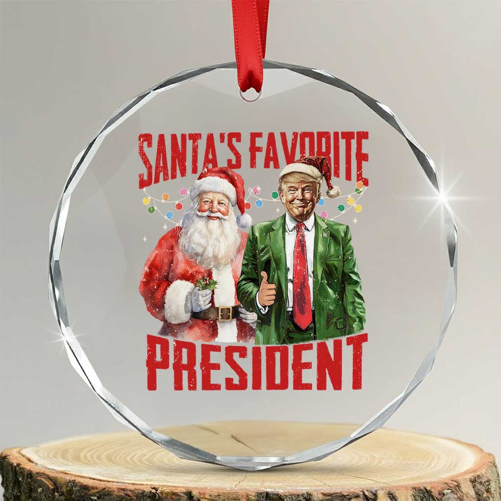 Xmas Trump Crystal Glass Ornament Santa's Favorite President TS09 Transparent Glass 3'' Circle Print Your Wear