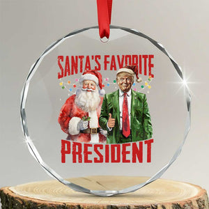 Xmas Trump Crystal Glass Ornament Santa's Favorite President TS09 Transparent Glass 3'' Circle Print Your Wear