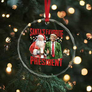Xmas Trump Crystal Glass Ornament Santa's Favorite President TS09 Print Your Wear