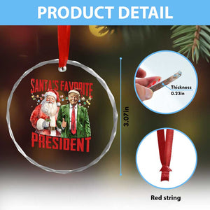 Xmas Trump Crystal Glass Ornament Santa's Favorite President TS09 Print Your Wear