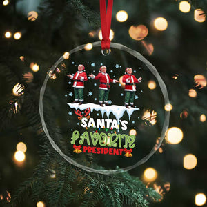Xmas Trump Crystal Glass Ornament Santa's Favorite President Funny Dancing TS02 Print Your Wear