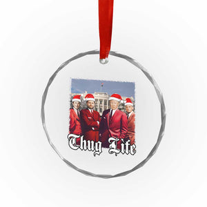 Xmas Trump Crystal Glass Ornament Thug Life Trump Vance RFK Elon TS02 Print Your Wear