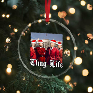 Xmas Trump Crystal Glass Ornament Thug Life Trump Vance RFK Elon TS02 Print Your Wear