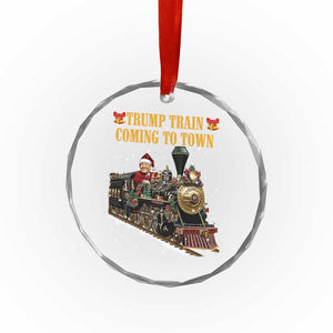 Xmas Trump Crystal Glass Ornament Trump Train Is Coming To Town TS02 Print Your Wear
