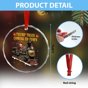 Xmas Trump Crystal Glass Ornament Trump Train Is Coming To Town TS02 Print Your Wear