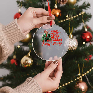 Xmas Trump Crystal Glass Ornament Very Demure Very Cutesy Very President Very Merry TS09 Print Your Wear