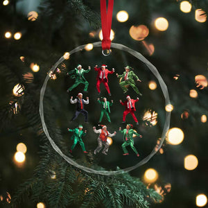 Xmas Trump Dance Crystal Glass Ornament Viral President Dancing Retro Vintage TS02 Print Your Wear