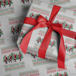 Xmas Trump Dance Wrapping Paper Roll Rocking Around The Christmas Tree US President Dancing TS02 White Print Your Wear