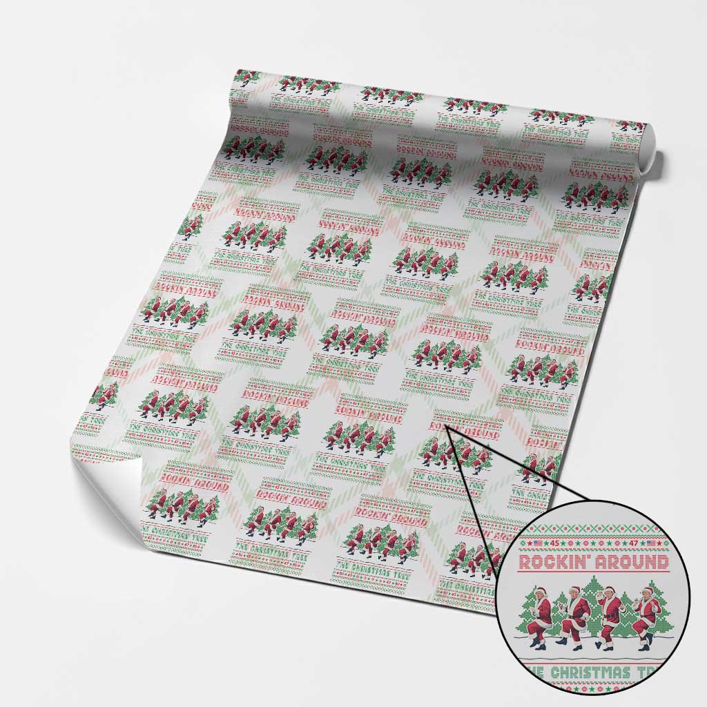 Xmas Trump Dance Wrapping Paper Roll Rocking Around The Christmas Tree US President Dancing TS02 Christmas Plaid Print Your Wear