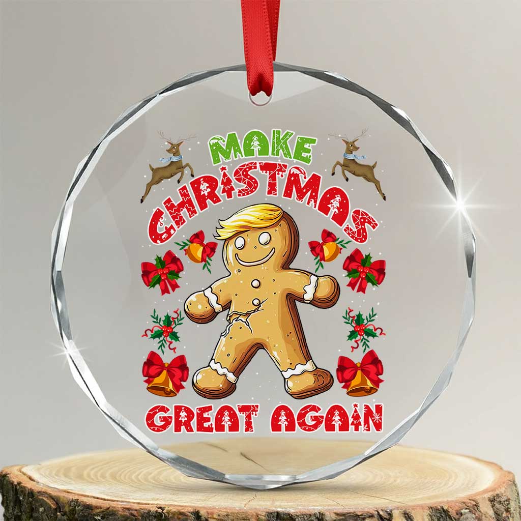 Xmas Trump Gingerbread Crystal Glass Ornament Make Xmas Great Again Funny Cookies TS02 Transparent Glass 3'' Circle Print Your Wear