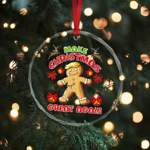 Xmas Trump Gingerbread Crystal Glass Ornament Make Xmas Great Again Funny Cookies TS02 Print Your Wear