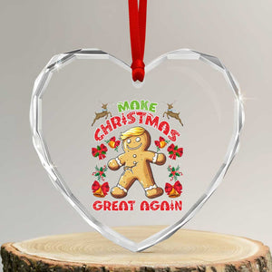 Xmas Trump Gingerbread Heart Crystal Glass Ornament Make Xmas Great Again Funny Cookies TS02 Transparent Glass 3'' Heart Print Your Wear