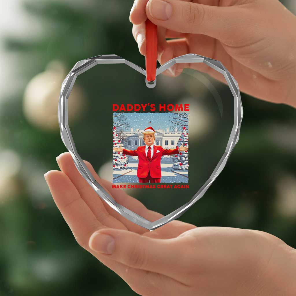 Xmas Trump Heart Crystal Glass Ornament Daddy's Home Make Christmas Great Again TS09 Print Your Wear