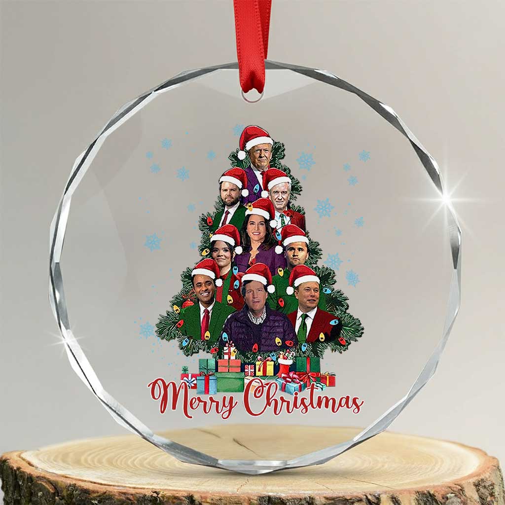 Xmas Trump Supporter Crystal Glass Ornament Xmas Tree Dream Team Daddys Home President 45 47 TS02 Transparent Glass 3'' Circle Print Your Wear