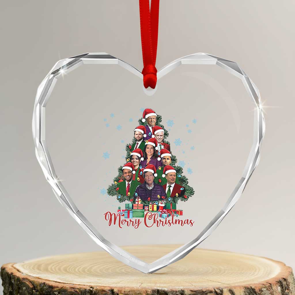 Xmas Trump Supporter Heart Crystal Glass Ornament Xmas Tree Dream Team Daddys Home President 45 47 TS02 Transparent Glass 3'' Heart Print Your Wear