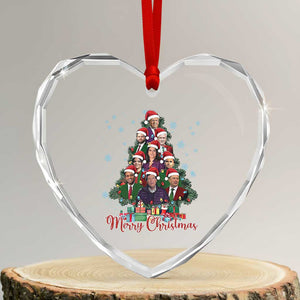 Xmas Trump Supporter Heart Crystal Glass Ornament Xmas Tree Dream Team Daddys Home President 45 47 TS02 Transparent Glass 3'' Heart Print Your Wear