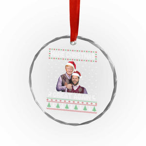 Xmas Trump Vance Crystal Glass Ornament Make Xmas Great Again Funny Republicans Ugly Sweater TS02 Print Your Wear