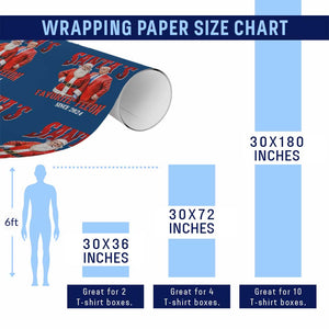 Xmas Trump With Santa Wrapping Paper Roll Santa's Favorite Felon Since 2024 TS02 Print Your Wear