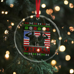 Xmas Veteran Crystal Glass Ornament Soldier America Flag Patriotic TS09 Print Your Wear
