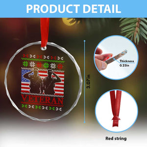 Xmas Veteran Crystal Glass Ornament Soldier America Flag Patriotic TS09 Print Your Wear