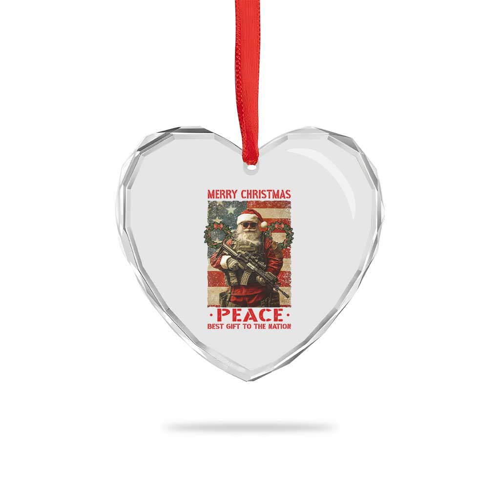 Xmas Veteran Heart Crystal Glass Ornament Peace Best Gift To The Nation Santa Army TS09 Print Your Wear