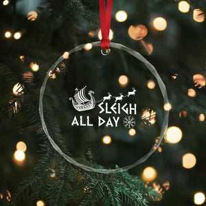 Xmas Viking Crystal Glass Ornament Sleigh All Day Reindeers Longships TS11 Print Your Wear