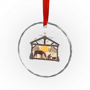 Xmas Western Crystal Glass Ornament True Story Jesus Cowboy Nativity Scene TS11 Print Your Wear