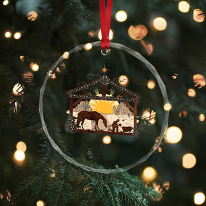 Xmas Western Crystal Glass Ornament True Story Jesus Cowboy Nativity Scene TS11 Print Your Wear