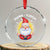 Xmas Yoga Crystal Glass Ornament Nama Sleigh Cute Santa TS09 Transparent Glass 3'' Circle Print Your Wear