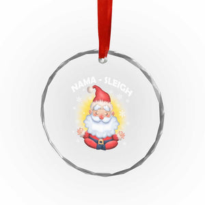 Xmas Yoga Crystal Glass Ornament Nama Sleigh Cute Santa TS09 Print Your Wear
