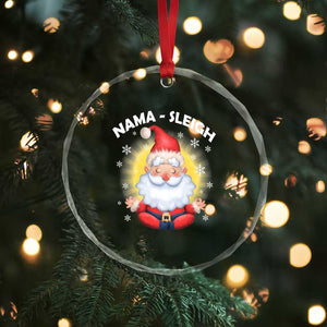 Xmas Yoga Crystal Glass Ornament Nama Sleigh Cute Santa TS09 Print Your Wear