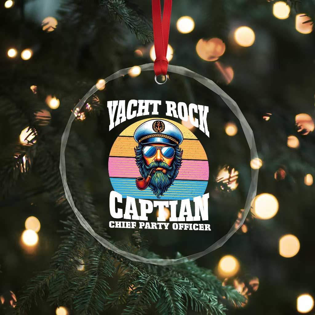 Yacht Rock Captain Crystal Glass Ornament Funny Boating Party Music TS14 Print Your Wear
