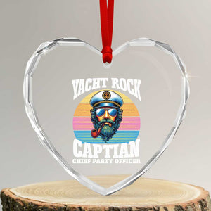 Yacht Rock Captain Heart Crystal Glass Ornament Funny Boating Party Music TS14 Transparent Glass 3'' Heart Print Your Wear