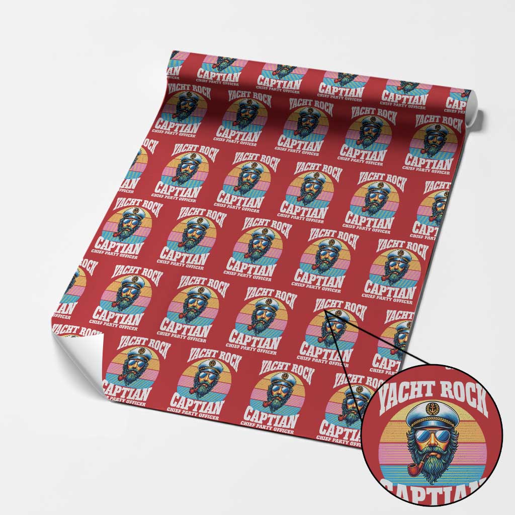 Yacht Rock Captain Wrapping Paper Roll Funny Boating Party Music TS14 Red Print Your Wear